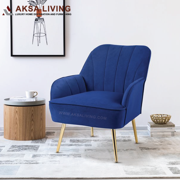 araya accent chair blue, aksa living furniture, luxury furniture decor