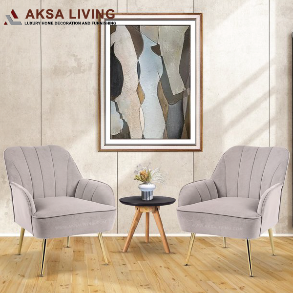 araya accent chair cream, aksa living furniture, luxury furniture decor