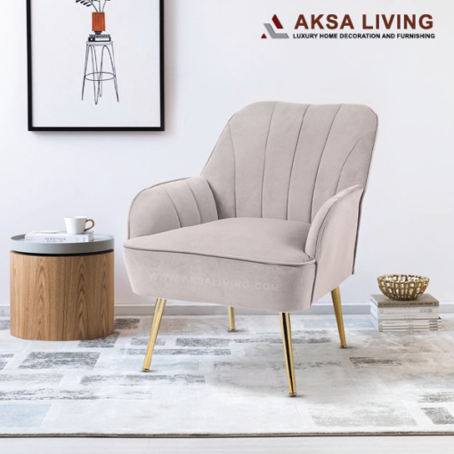 araya accent chair cream, aksa living furniture, luxury furniture decor