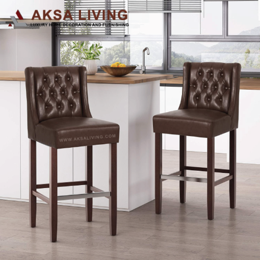 donald bar stool leather, aksa living furniture, luxury furniture decor
